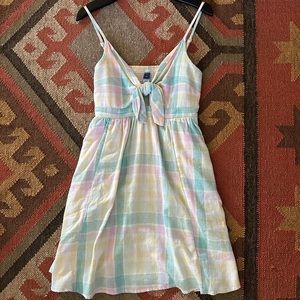 Old Navy Womens Fit & Flare Tie Front Smocked Printed Mini Dress